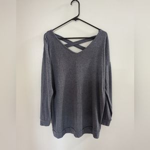 Cupio Criss Cross back blue sweater